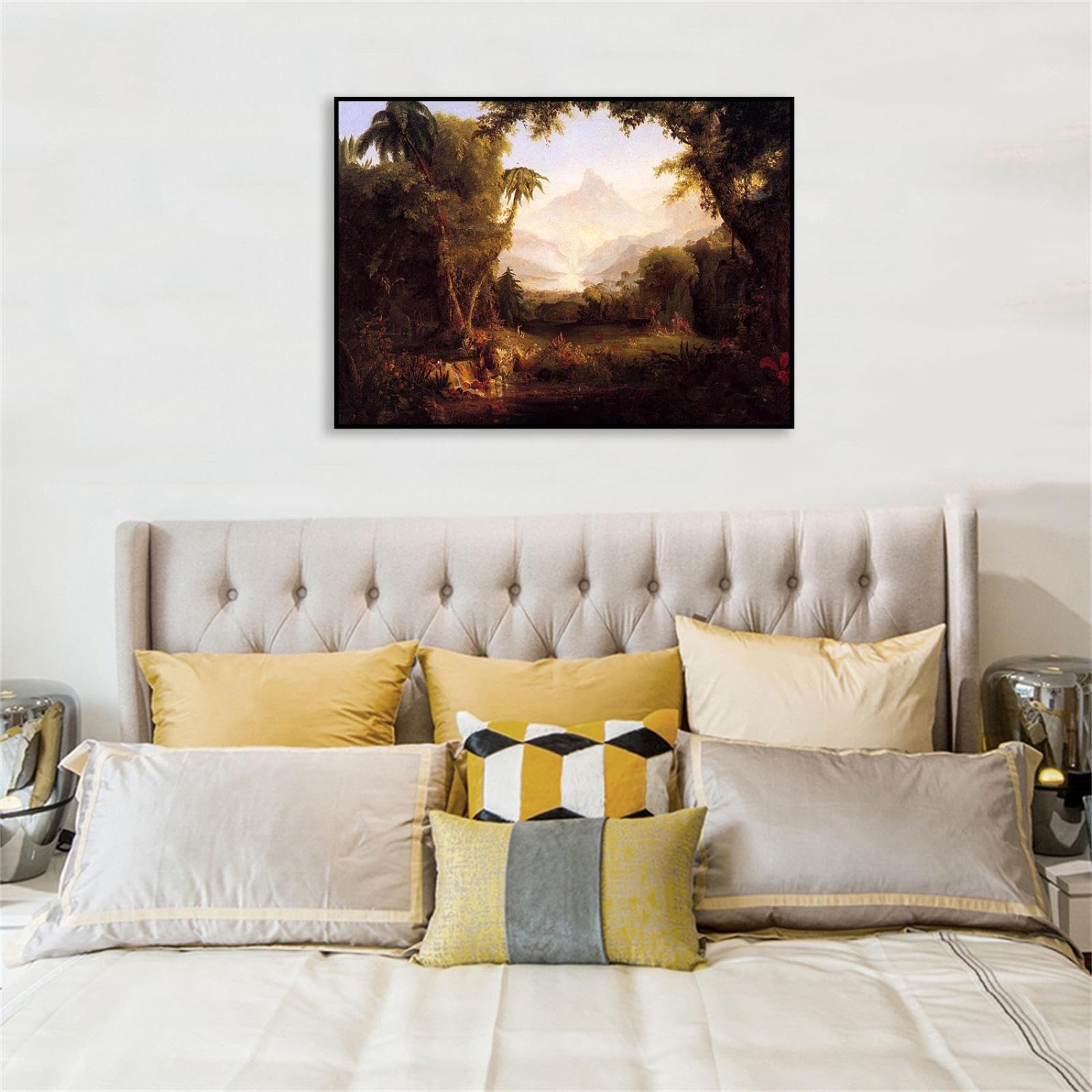 Amazon.com: Black Framed Thomas Cole Poster,The Garden of Eden